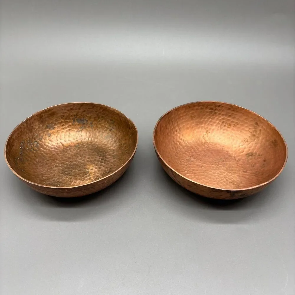 Sur La Table Bowls Set of 2 Hammered Copper Plated Aluminum 5.5